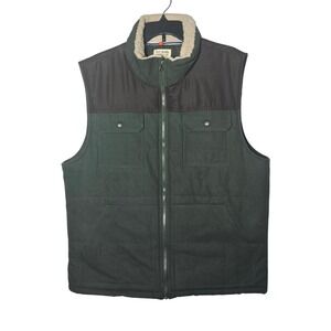 Ruff Hewn Mens Green Sherpa Lined Quilted Vest‎ Size Large